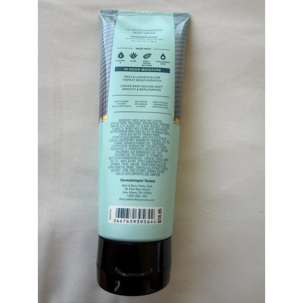 Bath & Body Works Distiller's Gin Men's‎ Shop Ultimate Hydration Body Cream 8oz